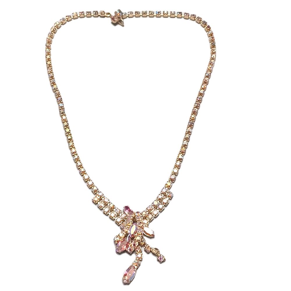 1950's Gold Plated Aurora Borealis Necklace